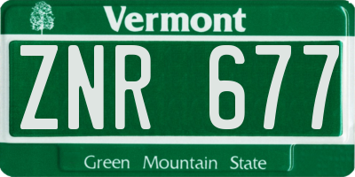 VT license plate ZNR677