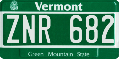 VT license plate ZNR682