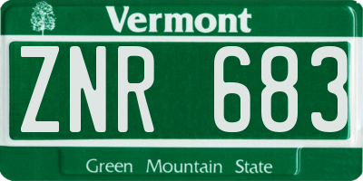 VT license plate ZNR683