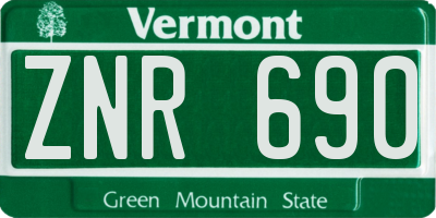 VT license plate ZNR690