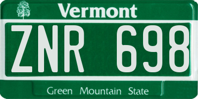VT license plate ZNR698