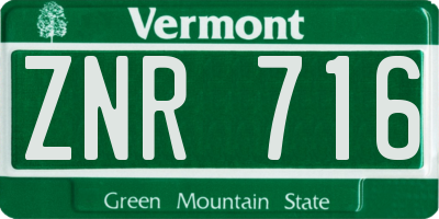 VT license plate ZNR716
