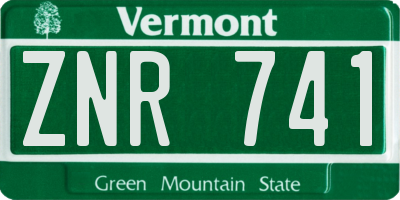 VT license plate ZNR741