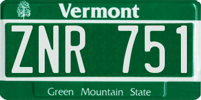VT license plate ZNR751