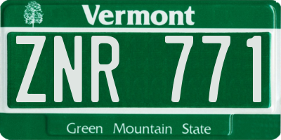 VT license plate ZNR771