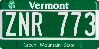 VT license plate ZNR773