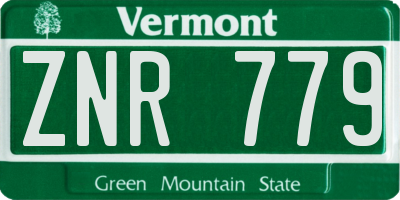 VT license plate ZNR779