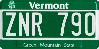 VT license plate ZNR790