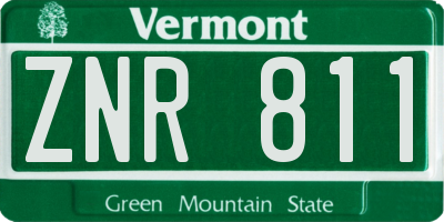 VT license plate ZNR811