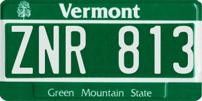 VT license plate ZNR813