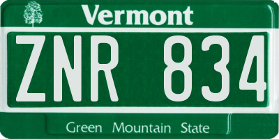 VT license plate ZNR834