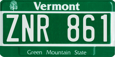 VT license plate ZNR861