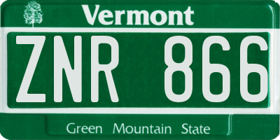 VT license plate ZNR866