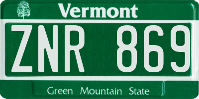 VT license plate ZNR869