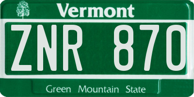 VT license plate ZNR870