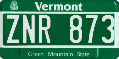 VT license plate ZNR873