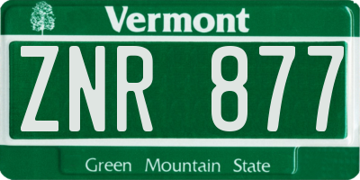 VT license plate ZNR877