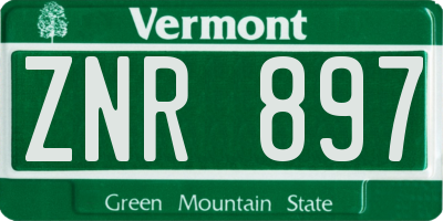 VT license plate ZNR897