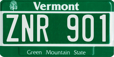 VT license plate ZNR901
