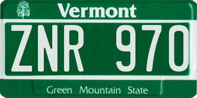 VT license plate ZNR970