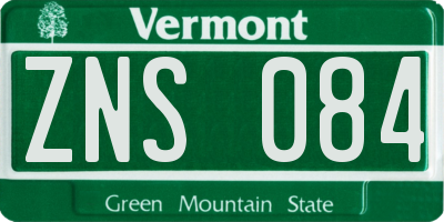 VT license plate ZNS084