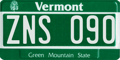 VT license plate ZNS090