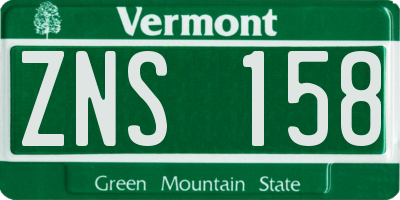VT license plate ZNS158