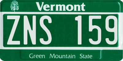 VT license plate ZNS159