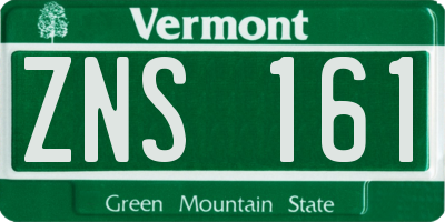 VT license plate ZNS161