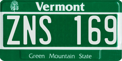 VT license plate ZNS169