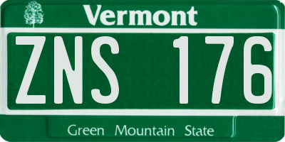 VT license plate ZNS176