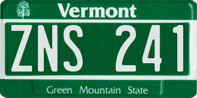 VT license plate ZNS241