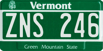 VT license plate ZNS246