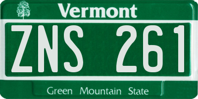 VT license plate ZNS261