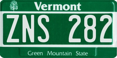 VT license plate ZNS282