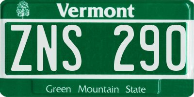 VT license plate ZNS290