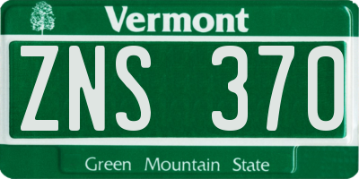 VT license plate ZNS370