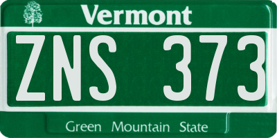VT license plate ZNS373