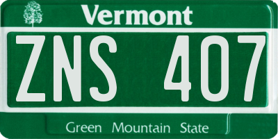 VT license plate ZNS407