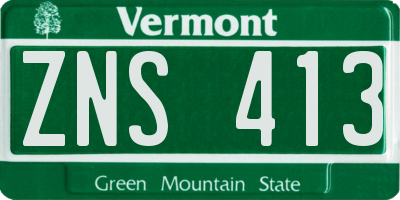 VT license plate ZNS413