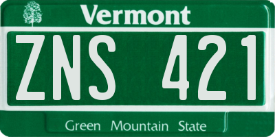 VT license plate ZNS421