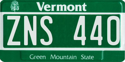 VT license plate ZNS440