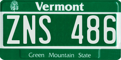 VT license plate ZNS486