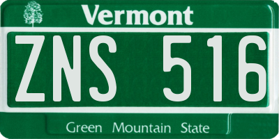 VT license plate ZNS516