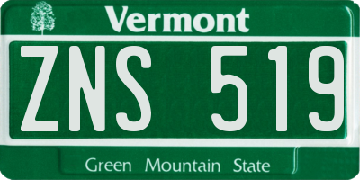 VT license plate ZNS519