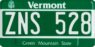 VT license plate ZNS528