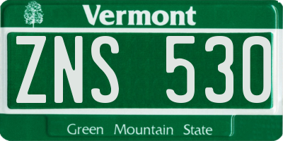 VT license plate ZNS530