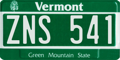 VT license plate ZNS541