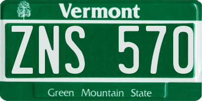 VT license plate ZNS570