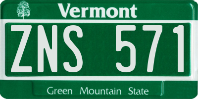 VT license plate ZNS571